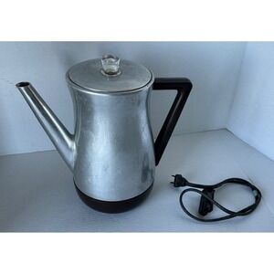 West Bend Vintage Flavo-Matic Electric Percolator 6-8 Cup Aluminum Coffee Pot